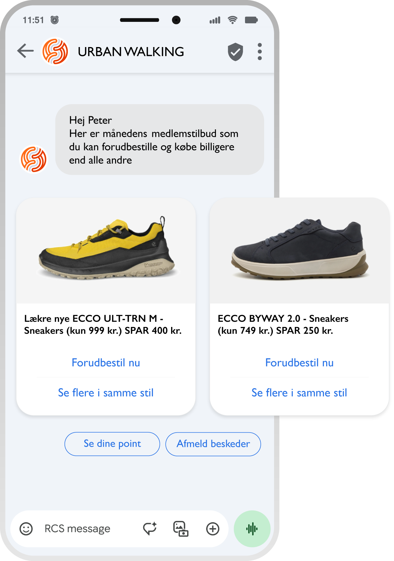 Vær klar når teleselskaberne lancerer RCS i Danmark RCS beskeder er den nye slags "SMS" men med interaktive knapper, rich media og realtids-svar. RCS beskeder kommer med tiden til at erstatte SMS.